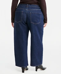 On 34th Plus Low-Curve Wide-Leg Mid-Rise Jeans, Macy's Exclusive