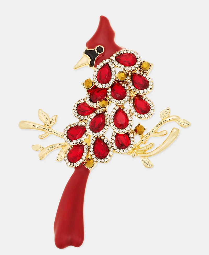 Anne Klein Pave & Stone Cardinal Pin