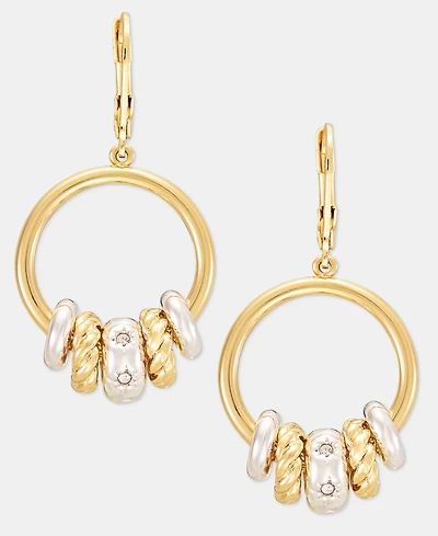Anne Klein Pave Starburst Rondelle Drop Earrings
