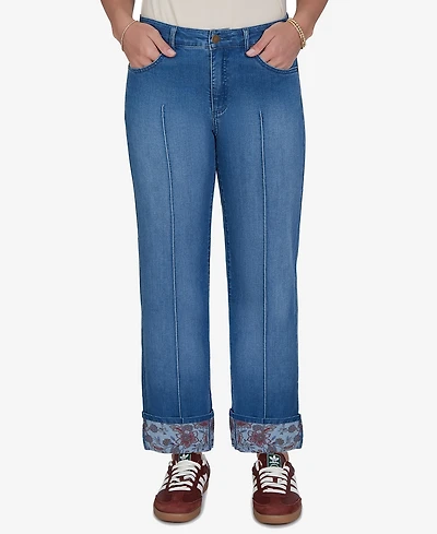 Ruby Rd. Plus Floral Cuff Stretch Ankle Jean