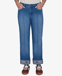 Ruby Rd. Plus Floral Cuff Stretch Ankle Jean