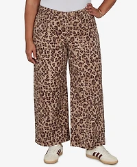 Ruby Rd. Plus Cheetah Print Wide Leg Jean