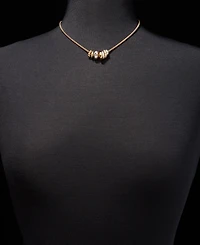 Anne Klein Crystal Rondelle Charm Collar Necklace, 16" + 3" extender
