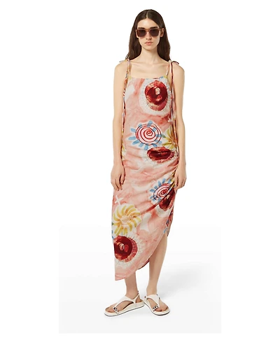 Scotch & Soda Women's Linen Viscose Printed Midi Dress