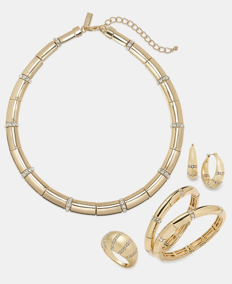 I.n.c. International Concepts Pave & Tubular Beaded Stretch Bracelets, 2-Piece Set, Macy's Exclusive