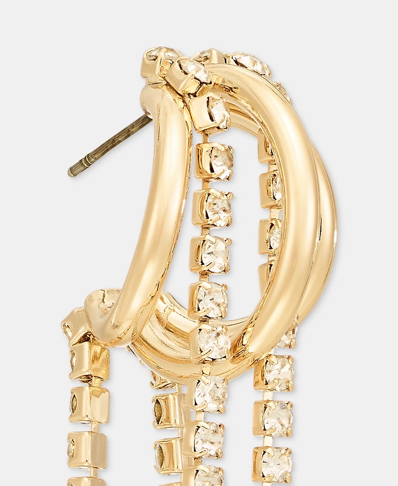 I.n.c. International Concepts Crystal Chain Split-Hoop Earrings, Macy's Exclusive