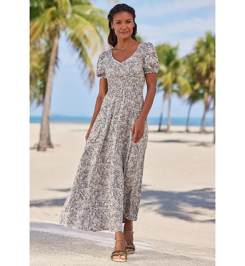 Lascana Women's Floral Print Maxi Dress
