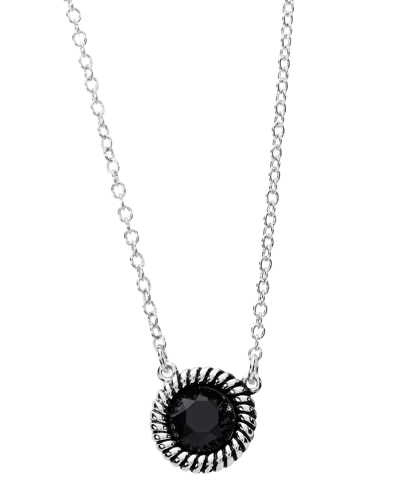 Macy's Sterling Silver 18" Crystal Rope Edge Necklace
