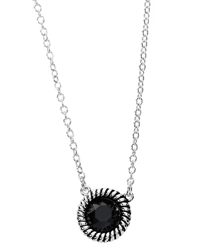 Macy's Sterling Silver 18" Crystal Rope Edge Necklace
