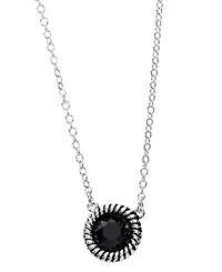Macy's Sterling Silver 18" Crystal Rope Edge Necklace