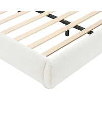 Streamdale Furniture Cream Style Fabric Upholstered Bed, Bed
