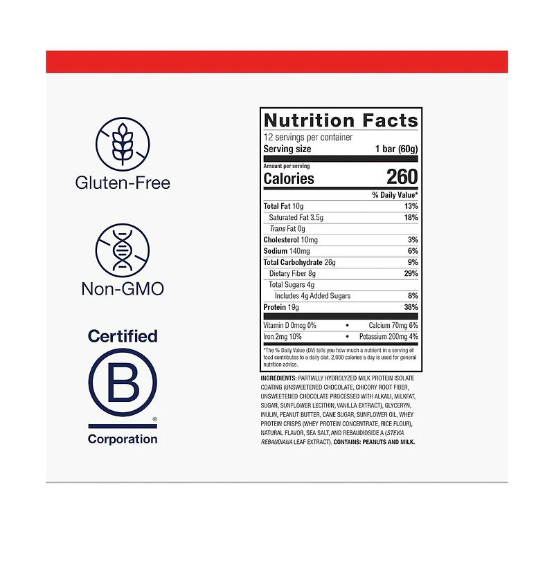 Metagenics Ultra Protein Bar - High Protein Meal Replacement - Gluten-Free, Low Sugar, with Fiber, Iron and Calcium - Individually Wrapped