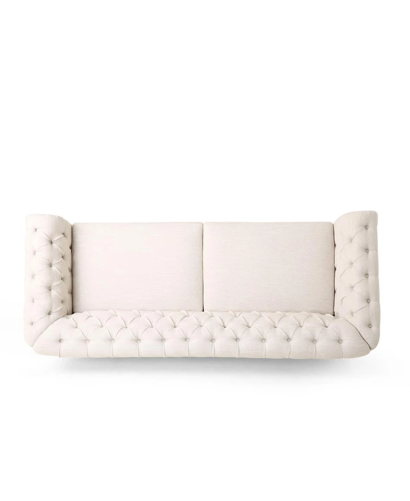 Streamdale Furniture Mirod Comfy 3-Seat Sofa with Wooden Legs, Retro Style for Living Room and Study