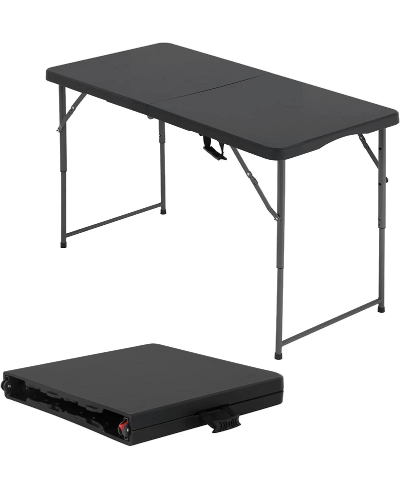 Aofar 4 Feet Folding Table Heavy Duty Plastic Lock Function