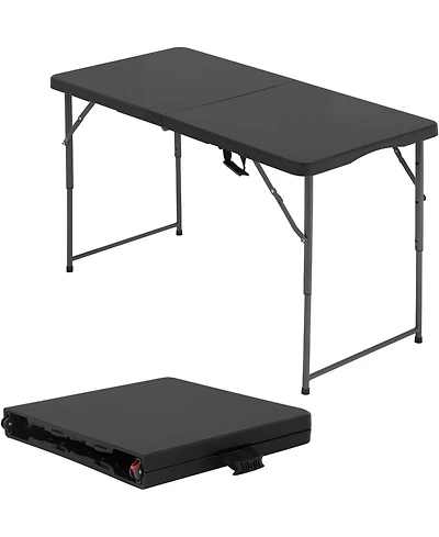 Aofar 4 Feet Folding Table Heavy Duty Plastic Lock Function