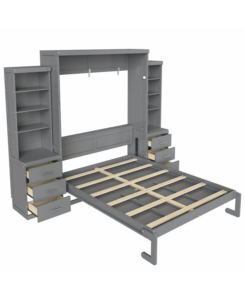 Streamdale Furniture Murphy Bed with Storage Shelves and Drawers