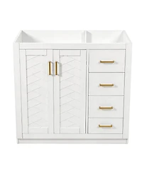 Busdays 36 Inch Bathroom Vanity without Top Sink Solid Wood Frame Freestanding Storage Cabinet with 3 Drawers, Soft Closing Doors Basin Not Included