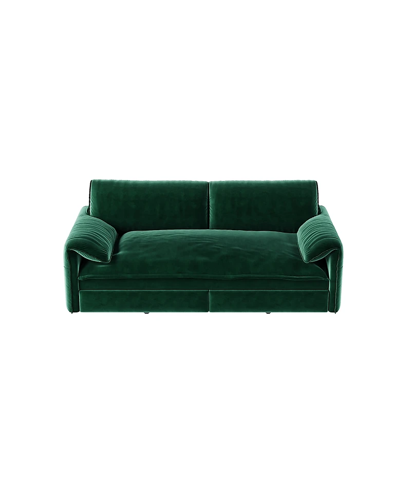 Streamdale Furniture 66" 3-in-1 Convertible Queen Pull-Out Velvet Sleeper Sofa with Storage