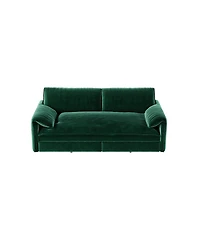 Streamdale Furniture 66" 3-in-1 Convertible Queen Pull-Out Velvet Sleeper Sofa with Storage