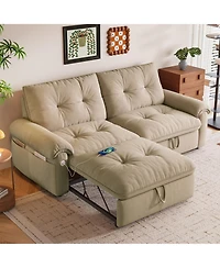 Clihome 77-Inch Convertible Sofa Bed,Made of Cloud-like Fabric, Applicable to Living Rooms, Bedrooms and Apartment