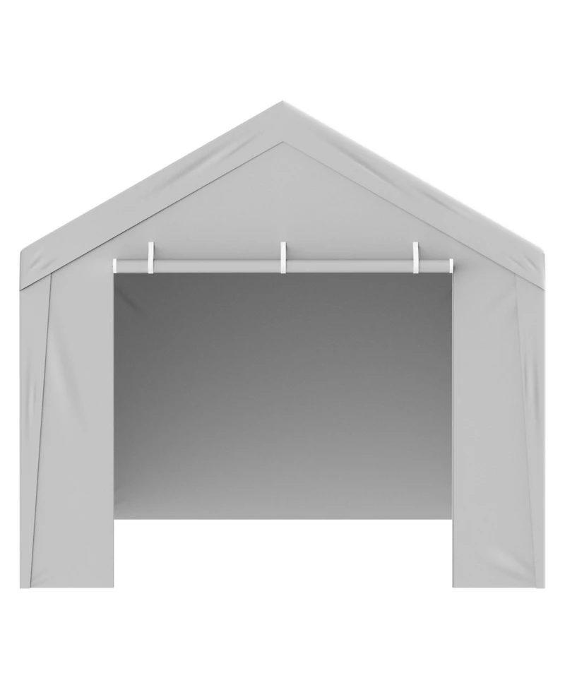 Yiortwo 10 x 20 Feet Carport Replacement Cover with Sidewalls, Waterproof Uv Canopy