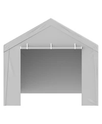 Yiortwo 10 x 20 Feet Carport Replacement Cover with Sidewalls, Waterproof Uv Canopy