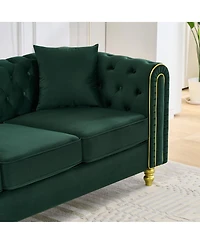 Streamdale Furniture 63" Modern Velvet Loveseat with Button Tufting and Legs