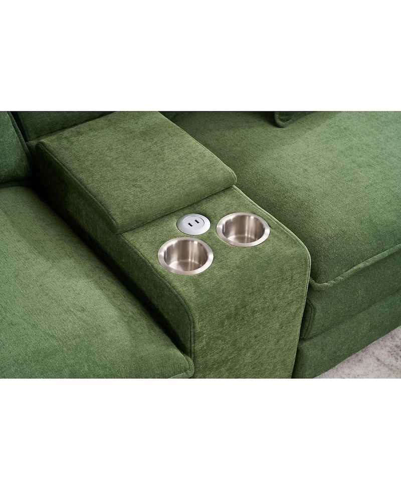 Streamdale Furniture Modular U-Shaped Cloud Sectional Sofa with Storage