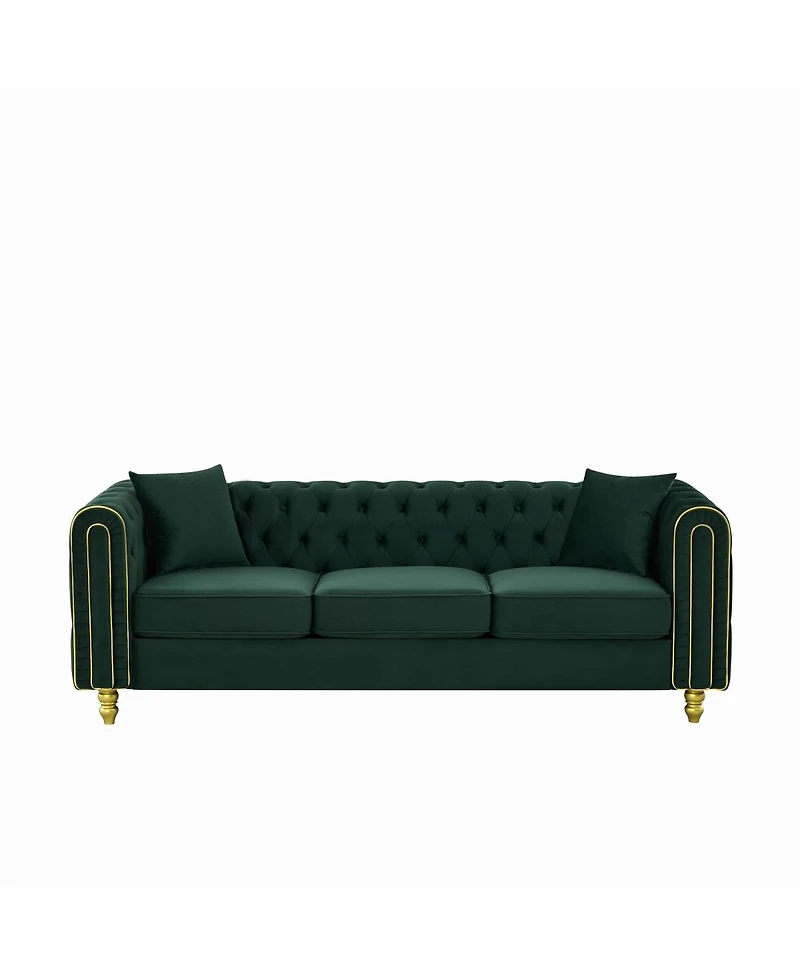 Streamdale Furniture 3+3 Seater Velvet Chesterfield Sofa