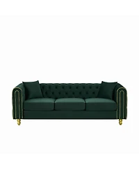 Streamdale Furniture 3+3 Seater Velvet Chesterfield Sofa
