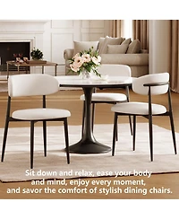 flynama Set of 2 Fabric Metal Dining Chairs, Farmhouse Style Rustic Chairs 250lb Capacity