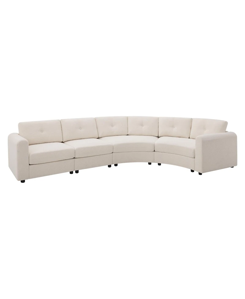 Streamdale Furniture 4-Piece Upholstered Curved Modular Sectional Sofa with Button Tufted Back