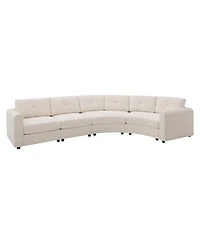 Streamdale Furniture 4-Piece Upholstered Curved Modular Sectional Sofa with Button Tufted Back