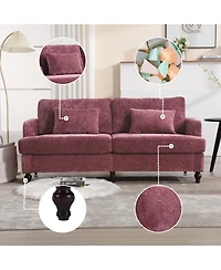 Streamdale Furniture Mid-Century Modern Chenille 2-Seater Loveseat Sofa
