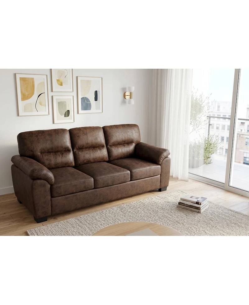 Streamdale Furniture 81" Modern Foil Fabric 3-Seater Sofa with Padded Armrests