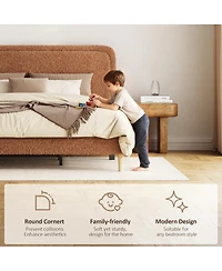 Streamdale Furniture King Upholstered Platform Bed with Adjustable Headboard