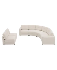 Streamdale Furniture -Piece Upholstered Curved Modular Sectional Sofa with Button Tufted