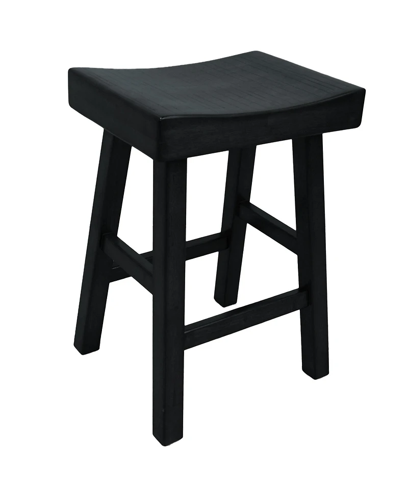 HomeRoots 25" Solid Wood Backless Counter Height Bar Chair