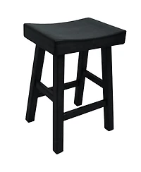 HomeRoots 25" Solid Wood Backless Counter Height Bar Chair