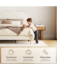 Streamdale Furniture Plush Upholstered King Platform Bed with Adjustable Headboard
