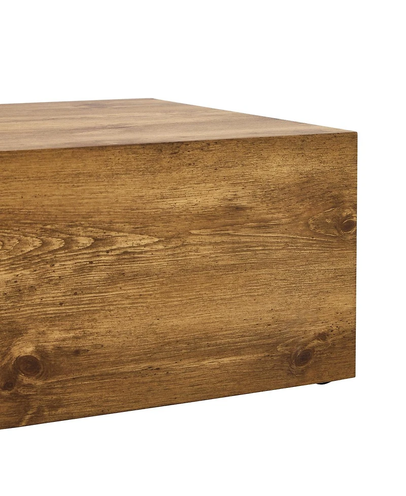 Streamdale Furniture Wabi-Sabi Wood-Grain Mdf Square Coffee Table (39.4" x 21.7" x 11.8)