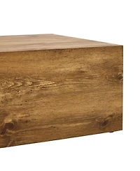 Streamdale Furniture Wabi-Sabi Wood-Grain Mdf Square Coffee Table (39.4" x 21.7" x 11.8)