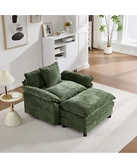 Streamdale Furniture 44.5" Modern Chenille Accent Chair with Ottoman