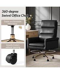Hulala Home Morpheus 46.5"H Transitional Leather Tilting Adjustable Height Executive Chair with Ergonomic Segmented Back