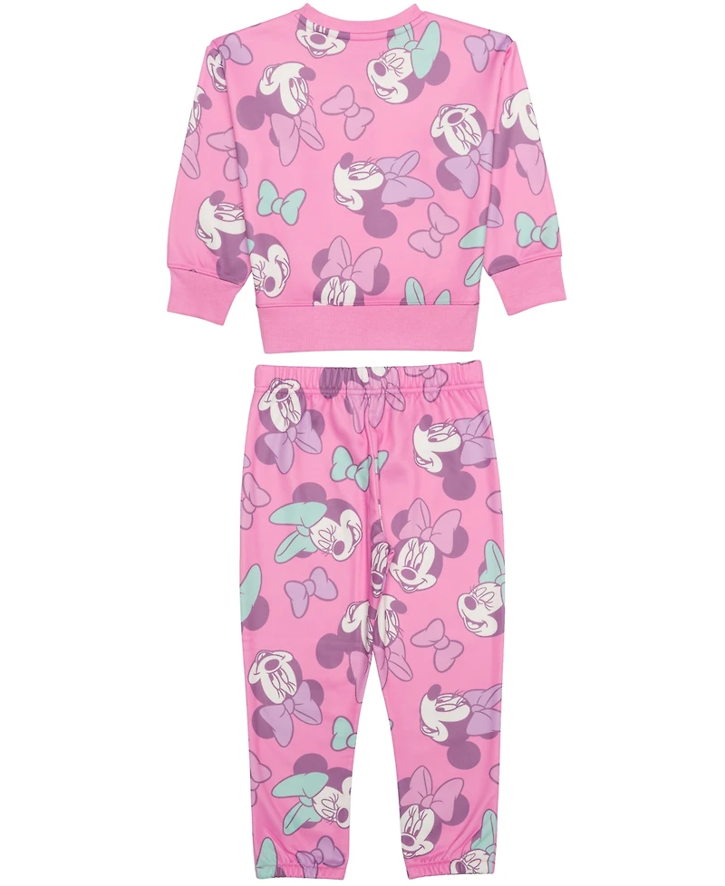 Epic Threads Toddler Girls' 12M-5T Minnie Mouse Print Sweatshirt and Joggers, 2-Piece Set