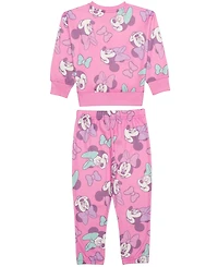 Epic Threads Toddler Girls' 12M-5T Minnie Mouse Print Sweatshirt and Joggers, 2-Piece Set