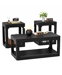 Streamdale Furniture 3-Piece Modern Coffee and Side Table Set with Storage
