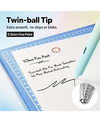 Danrong Retractable Fine Point Pens Soft Grip Smooth Quiet Writing Quick Dry for Journaling Note Taking Sketching