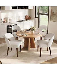 gaomon Modern Dining Chairs Set of 4, Plush Chenille Upholstered Dining Chair Kitchen Chairs, Farmhouse Dinner Chair for Kitchen Dining Room