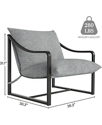 gaomon Modern Accent Chair, Large Sling Armchair with Metal Frame and Cushion